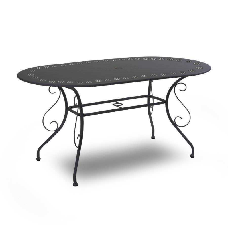 Tavolo metallo new old antracite chiaroovale cm160x90h72