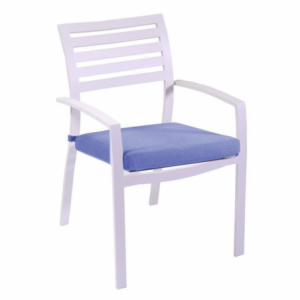 Zoom Poltrona alluminio boston antracite con cuscino grigio cm58x57h88