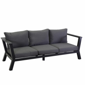 Divano alluminio riverton 3 posti antracite cm193x78h84