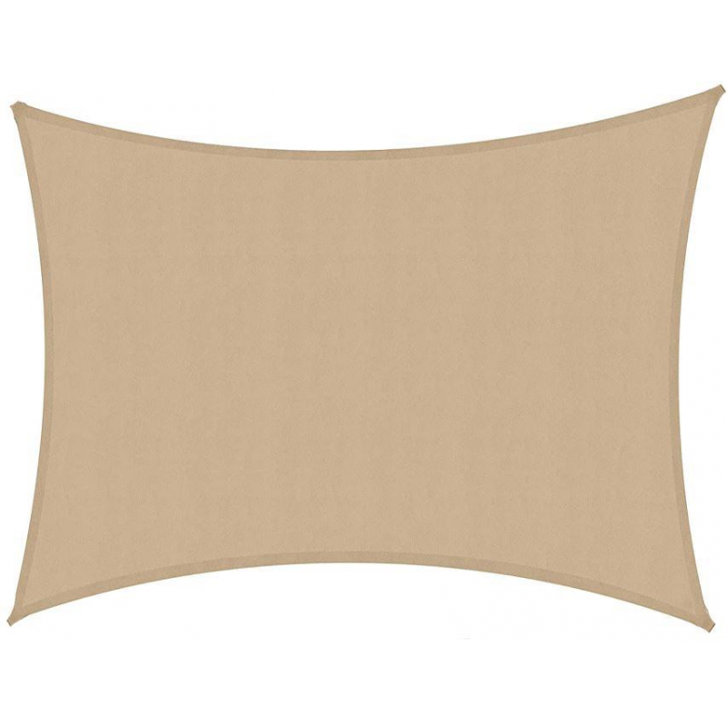 Vela ombreggiante tessuto rettangolare sabbia cm200x200x300
