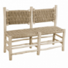 Panchina legno impagliata con schienalecm110x40h43/84