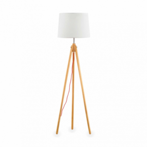 Lampada Da Terra York Pt1 Wood Ideal-Lux