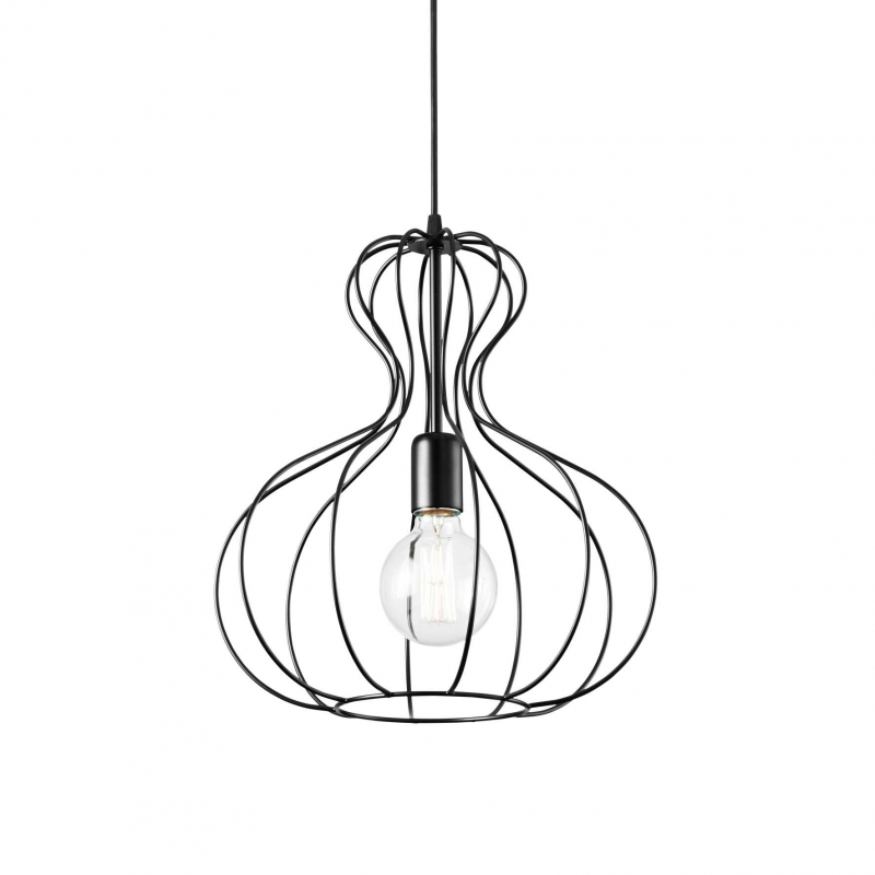 Lampada A Sospensione Ampolla-1 Sp1 Nero Ideal-Lux