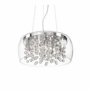 Lampada A Sospensione Audi-80 Sp8 Trasparente Ideal-Lux