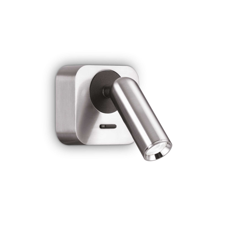 Lampada Da Parete Bean Ap Square Nickel Ideal-Lux