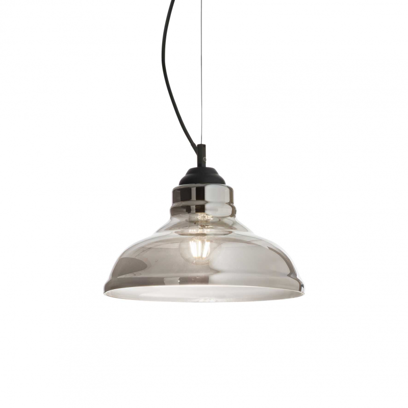 Lampada A Sospensione Bistro' Sp1 Plate Fume' Ideal-Lux