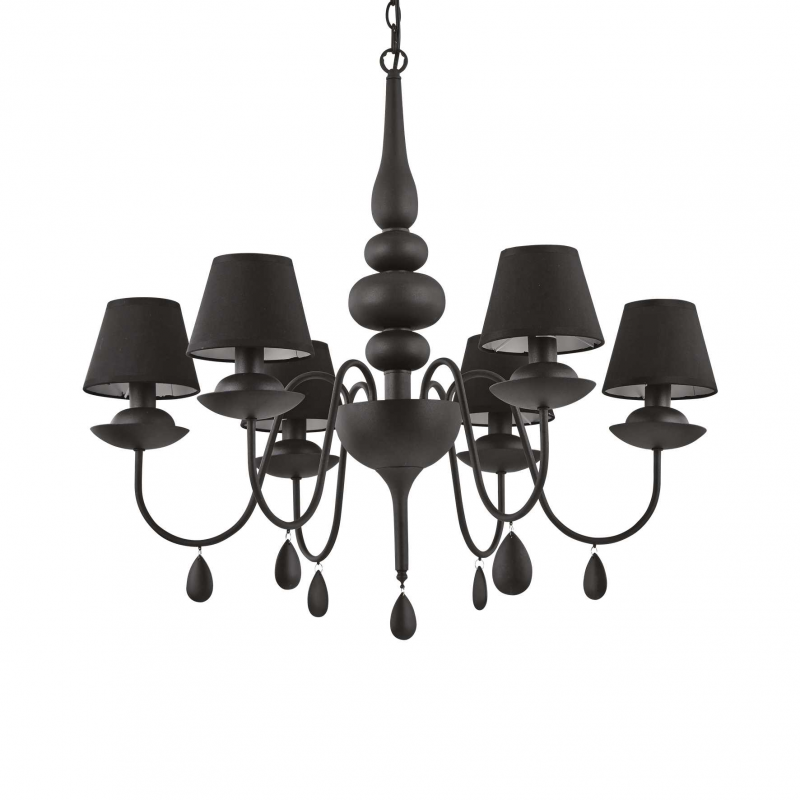 Lampada A Sospensione Blanche Sp6 Nero Ideal-Lux