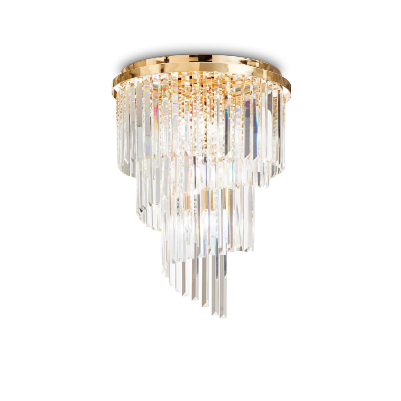 Lampada Da Soffitto Carlton Pl12 Oro Ideal-Lux