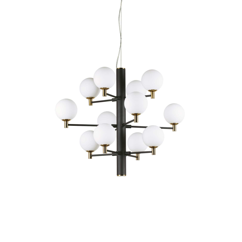 Lampada A Sospensione Copernico Sp12 Nero Ideal-Lux