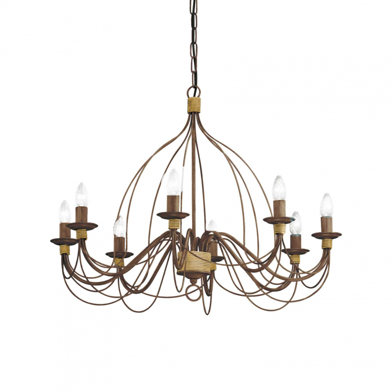 Lampada A Sospensione Corte Sp8 Ruggine Ideal-Lux