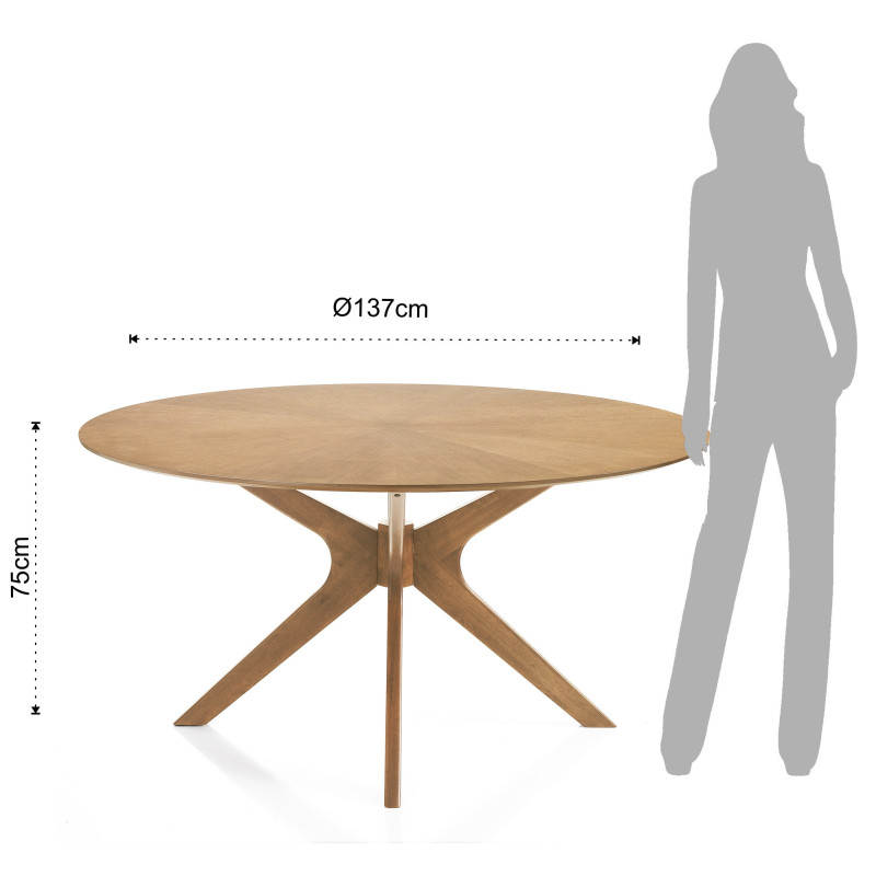 Tavolo Rotondo Tallin Rovere 137 cm | Tomasucci