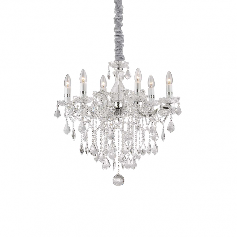 Lampada A Sospensione Florian Sp6 Cromo Ideal-Lux
