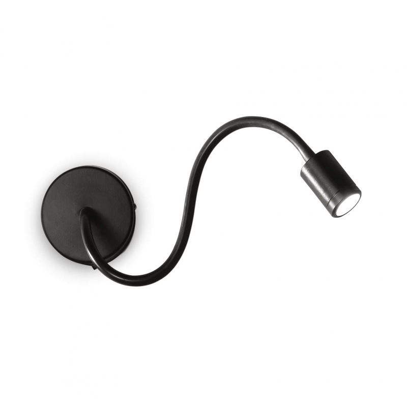 Lampada Da Parete Focus-1 Ap Nero Ideal-Lux