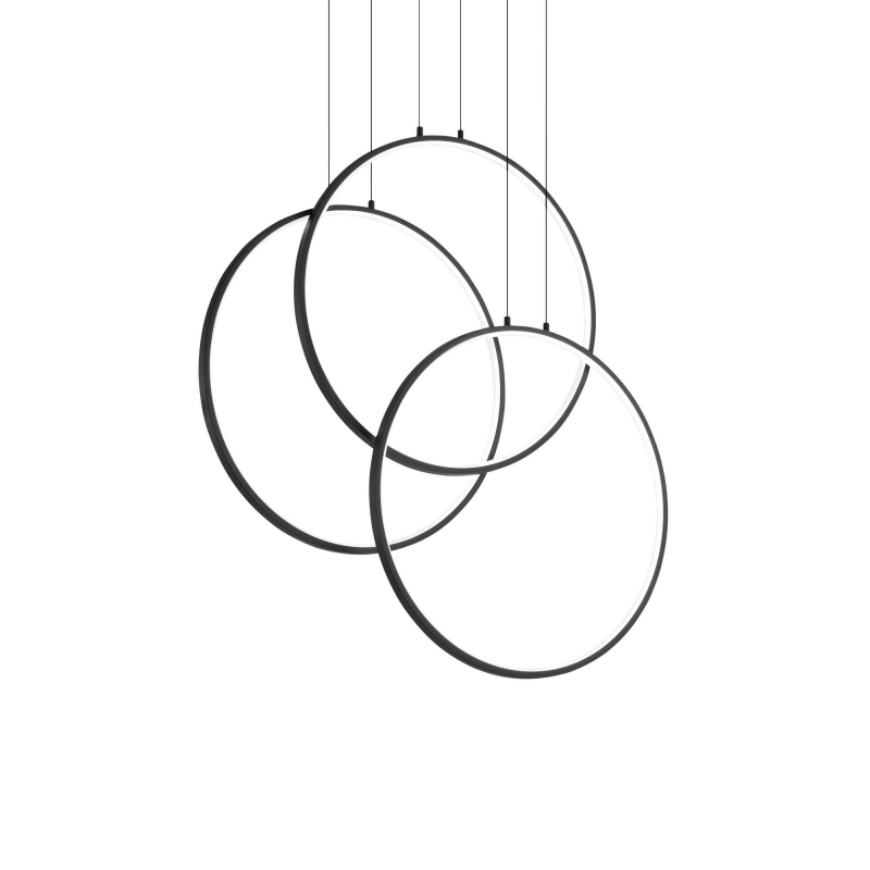 Lampada A Sospensione Frame Sp Cerchio Nero Ideal-Lux