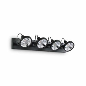 Lampada Da Soffitto Glim Pl4 Nero Ideal-Lux
