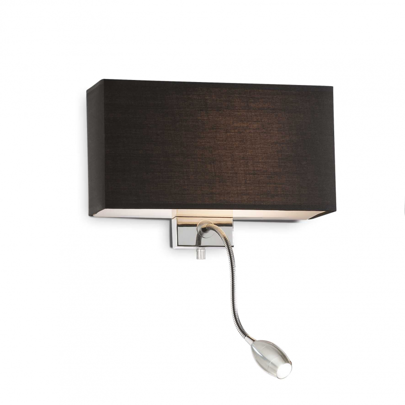 Lampada Da Parete Hotel Ap2 Nero Ideal-Lux