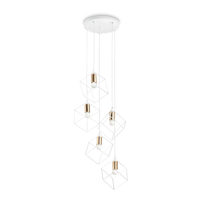 Lampada A Sospensione Ice Sp5 Bianco Ideal-Lux