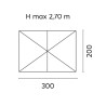 Ombrellone Decentrato 3x2 Alabama Antracite Ecru Moia