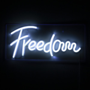 Zoom Scritta Luminosa Freedom 48 X 26 H3,5 Cm
