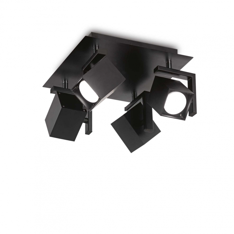 Lampada Da Soffitto Mouse Pl4 Nero Ideal-Lux