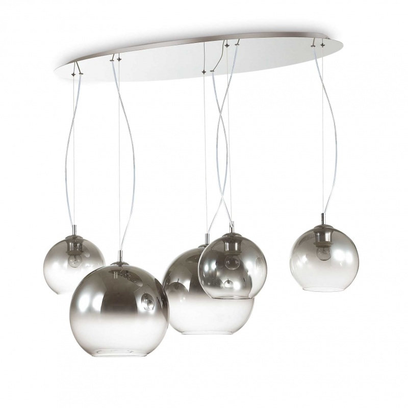 Lampada A Sospensione Nemo Sp5 Cromo Sfumato Ideal-Lux