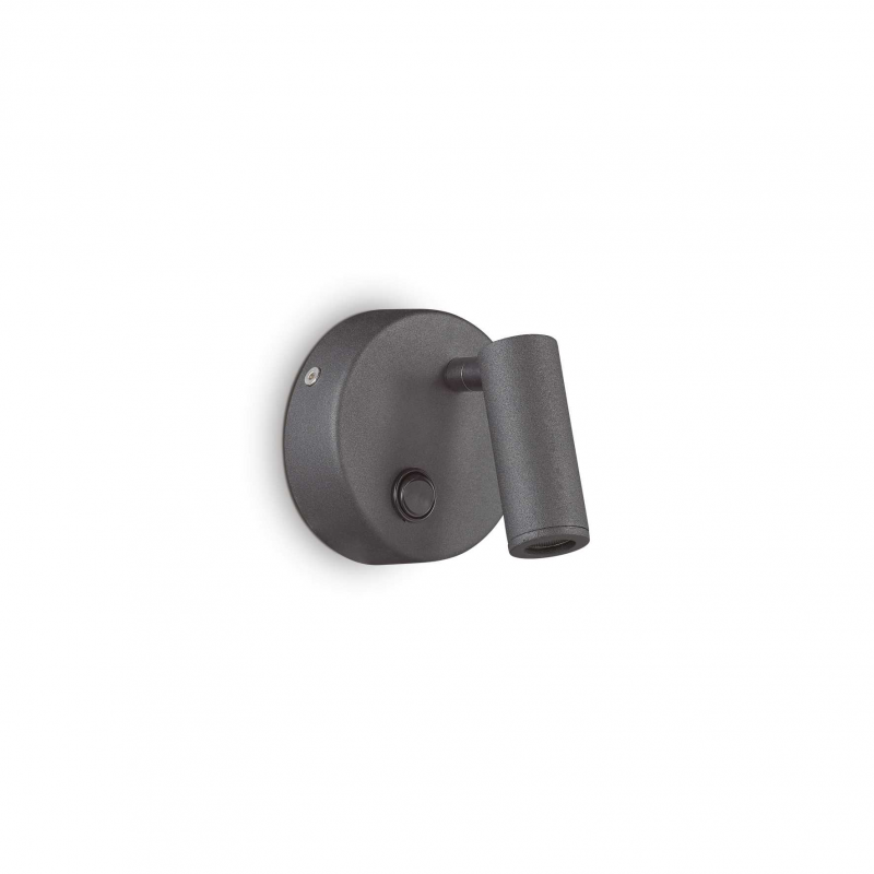 Lampada Da Parete Page Ap Round Nero Ideal-Lux