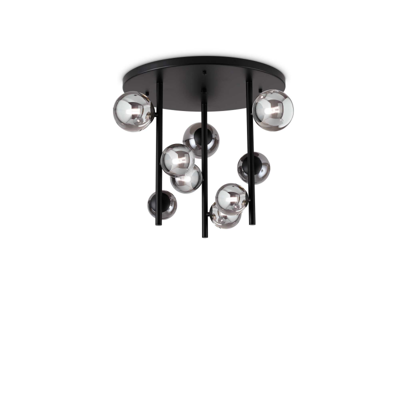 Lampada Da Soffitto Perlage Pl9 Fume' Ideal-Lux