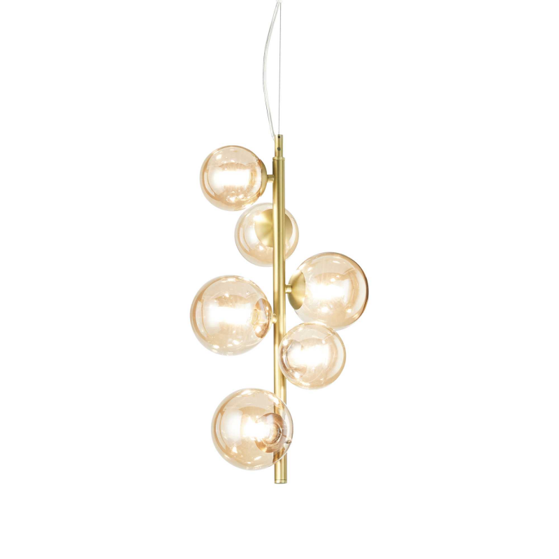 Lampada A Sospensione Perlage Sp6 Ambra Ideal-Lux