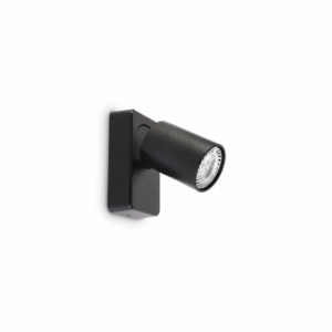 Lampada Da Parete Rudy Ap1 Round Nero Ideal-Lux