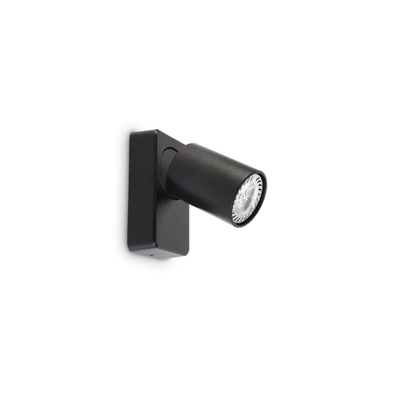 Lampada Da Parete Rudy Ap1 Round Nero Ideal-Lux