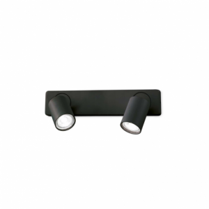 Lampada Da Parete Rudy Ap2 Round Nero Ideal-Lux