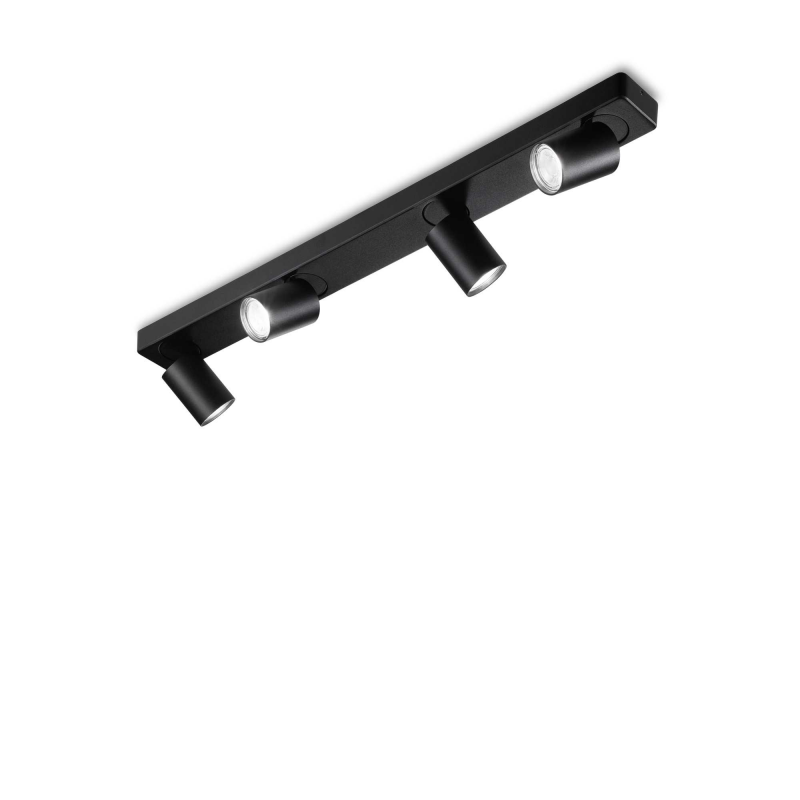 Lampada Da Soffitto Rudy Pl4 Round Nero Ideal-Lux