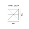 Ombrellone Decentrato Colorado 3x3 Antracite Ecru Moia
