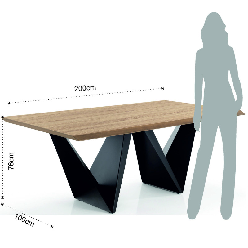 Tavolo Fisso Cleft Oak 209 X 109 X 11 Cm