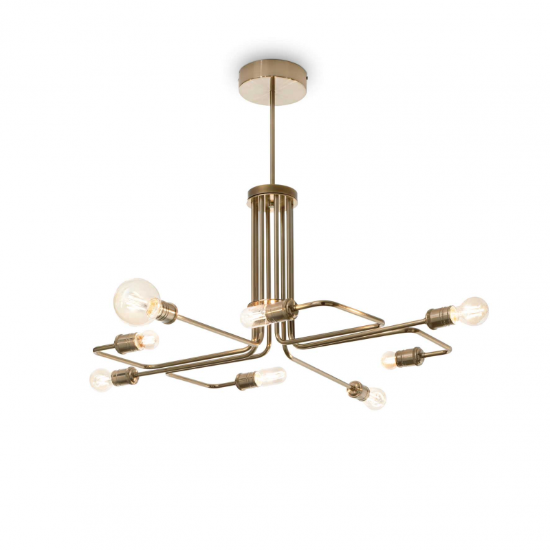 Lampada a sospensione Triumph SP8 ottone Ideal Lux classica 8 luci