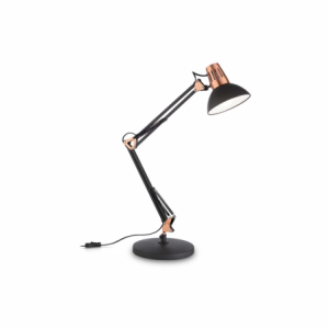 Lampada da tavolo Wally TL1 nero rame design moderno Ideal Lux