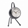 Orologio da tavolo metallo nero quadrante bianco cm12x13h21,5