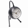 Orologio da tavolo metallo nero quadrante bianco cm12x13h21,5
