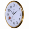 Orologio plastica bianco bordo oro tondo cm ø26