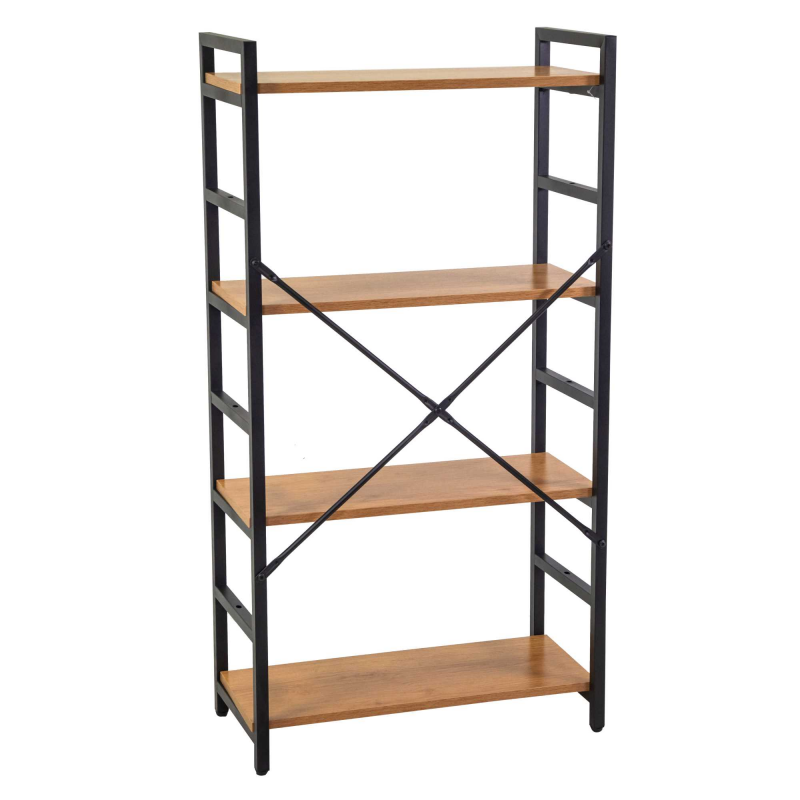 Scaffale metallo legno Achille 4 ripiani cm60x28h117