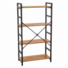 Scaffale metallo legno Achille 4 ripiani cm60x28h117