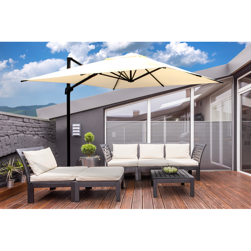 Ombrellone a palo laterale Antibes Q300x300 cm Made in Italy