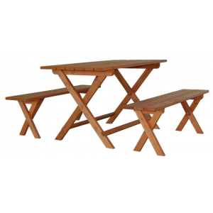 Set di 2 Panchine di legno 120x27 cm