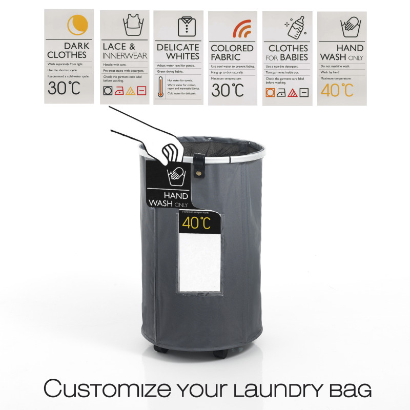 Cesto porta biancheria Laundry Round ø40 h65 cm con ruote — levantshop.live