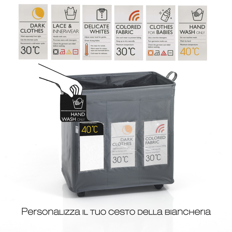 Cesto porta biancheria Laundry-B X3 Tomasucci H57×L55×P36 cm — levantshop.live