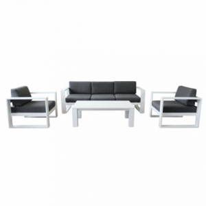 Salotto Knoxville 3 Posti in Alluminio con Cuscini
