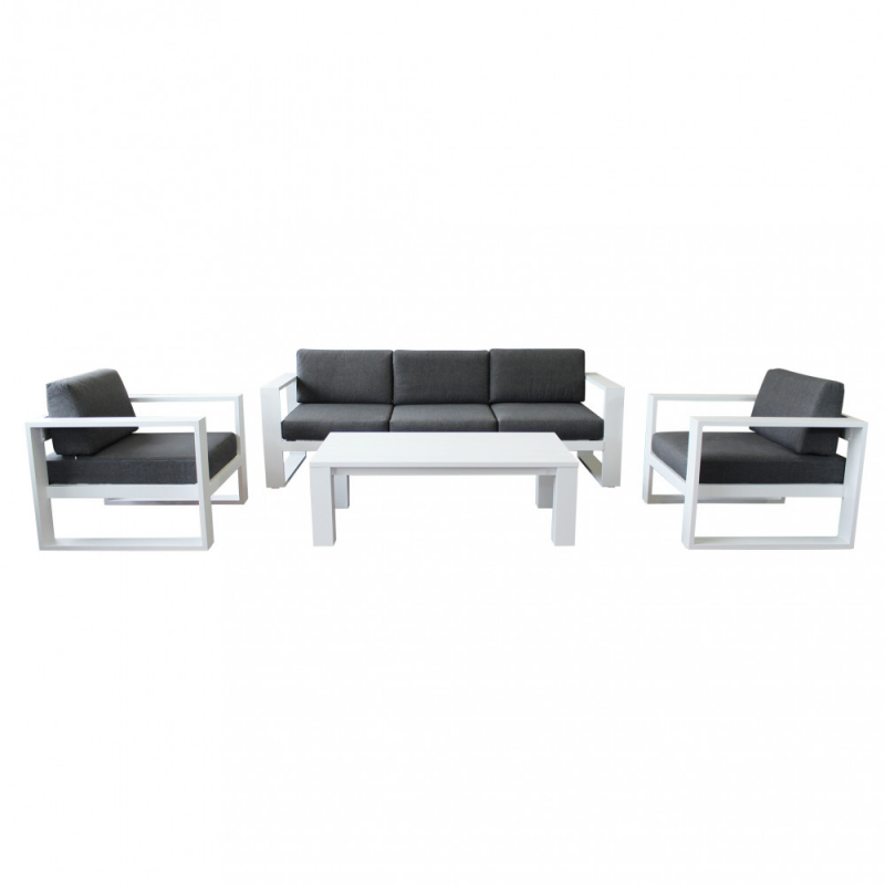 Salotto Knoxville 3 Posti in Alluminio con Cuscini
