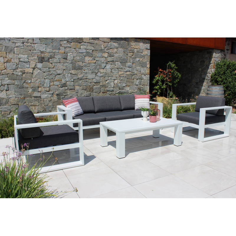 Salotto Knoxville 3 Posti in Alluminio con Cuscini