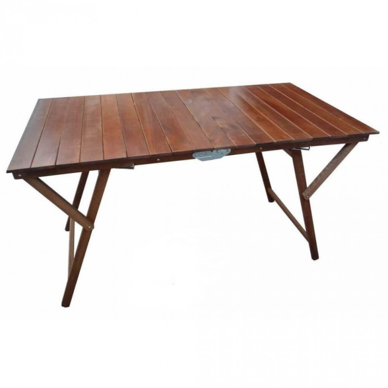 Tavolo Doppio 70x140 cm in Legno Tinta Noce da Giardino