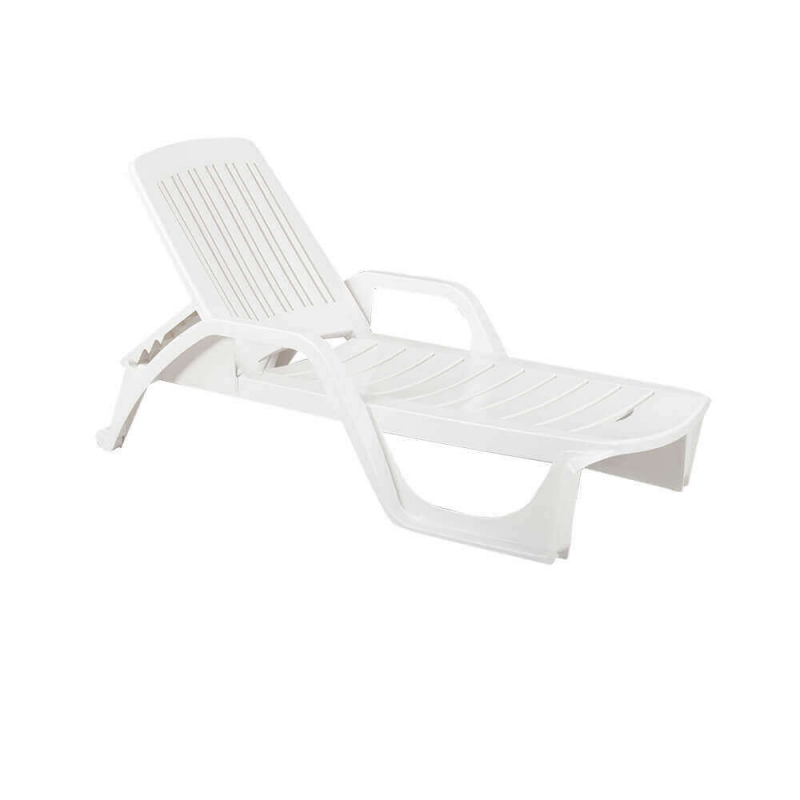 Lettino Zanzibar con ruote da giardino comodo e resistente